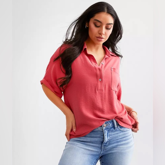 BKE Tops - BKE Chest Pocket Henley
